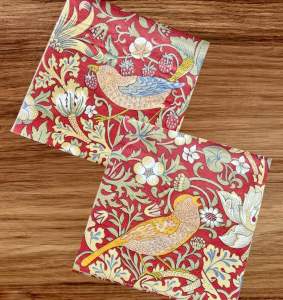 Party Dinner Napkin Serviette Disposable Paper Tissue- Colour Batik Style Red Plant Bird Flower [NSP115]