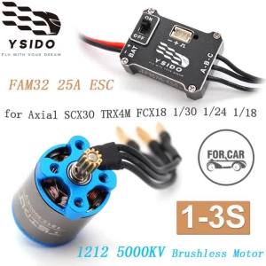 Yesido | YSIDO 1212 Outer Rotor Motor &FAM32 25A ESC Brushless Combo Set For 1/24 SCX24 FCX18 TRX4M FCX24 1/30 SCX30 RC Crawler Car Parts