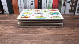 Đồ chơi gỗ bảng ghép hình có núm phát triển tư duy cho bé chất liệu gỗ cao cấp an toàn hình ảnh sắc sét không bị mờ