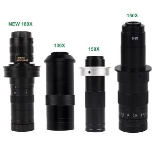 KUAIQU เลนส์กล้องจุลทรรศน์ 130X 150X 180X เหมาะสําหรับฐานเล็ก ฉากพับ และฐานใหญ่ สําหรับ HDMI VGA USB กล้องจุลทรรศน์วิดีโอ Monocular