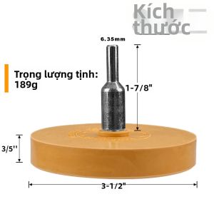 SI FANG | Bánh Xe Tẩy Rửa Ô Tô 90mm Dùng Sửa Chữa Sơn Loại Bỏ Keo Bánh Xe Cao Su Mịn Với Bộ Chuyển Đổi Máy Khoan Điện Để Loại Bỏ Decal Và Gia Công Kim Loại