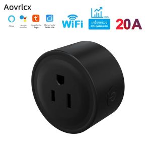 ปลั๊กอัจฉริยะ Aovrlcx Tuya WiFi แบบ US 20A พร้อมระบบตรวจสอบพลังงาน ควบคุมระยะไกล รองรับการสั่งงานด้วยเสียงผ่าน Google Assistant Alexa และ Yandex Alice