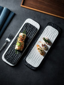 จานซูชิ จานอาหารกลางวัน จานเซรามิก จานขนมปัง จานยาว จานอาหารตะวันตก จานเซรามิกสีพื้นแบบญี่ปุ่น ขนาด 10 นิ้ว