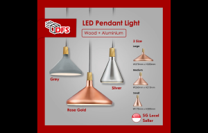 DFS LED LIGHT/Rose Gold Pendant/Hanging/Dining Light Wood Type SG Local Seller (Free Bulb)
