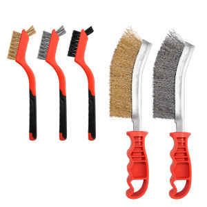 Si Fang | 5Pc Multi-function Tool Wire Brush Metal Rust Removal Roller Brush Polishing Barbecue Cleaning Brush Nylon and Copper Wire Brush