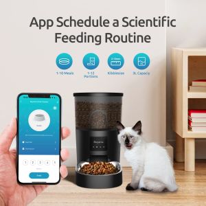 Smart Pet Feeder with Tuya WiFi Support Pet Feeder 4L Automatic Pet Food Dispenser Mobile Remote Control with APP 2 way Audio