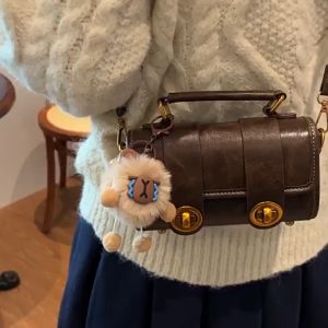 Túi xách thời trang nữ xách tay đeo chéo da nhăn 2 dải tặng kèm móc gấu HĐ 147