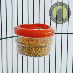 SEMPATI Cepuk Wadah Pakan Minum Burung Plastik Bulat CPPLBAJ