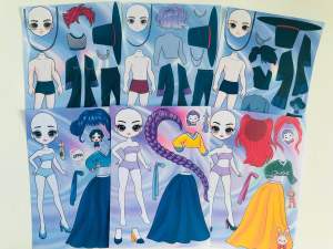 Set 6 sticker nhân vật Kpop Hunter cổ trang cặp đôi