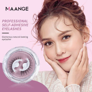 (No Need to Use Glue)MAANGE 13 Type 1PCS 3D Fiber Imitation Mink False Eyelashes Natural False Eyelashes Pure Handmade Self-Adhesive False Eyelashes False Eyelashes Curled Long Easy to Wear Various Styles