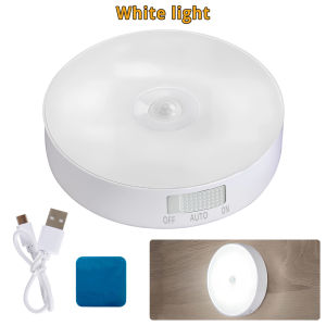 1/2/4PCS Wireless LED Night Light Smart Human Body Motion Sensor Magnetic Suction Round Lamp Flicker Free USB Rechargeable Wall