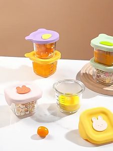 Baby Food Storage Jars | 180ml Glass Containers for Steaming/Freezing | Leakproof Toddler Meal Prep