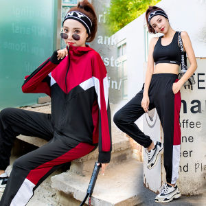 Womens Fitness Yoga Set Loose Running Sportswear Quick Dry Professional Yoga Clothes Autumn Winter Long Sleeve Lantern Pants