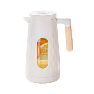 Large Capacity Glass Tea Pot with Wooden Handle for Living Room Fruit Tea Cold Water Pot High Aesthetic Explosion Proof