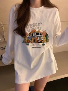 Fleece Lined Long Sleeve T-Shirt mid Length Cover Butt Inner Wear Base Shirt Top for Women Autumn Winter Seasonal Fashion