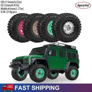 ONEVAN | 4Pcs 2.2" 115mm Metal Beadlock Tires and Wheels for 1/8 1/10 Traxxas TRX4 SCX10 H8H Crossrc Axial RC Crawler Car Upgrade Parts