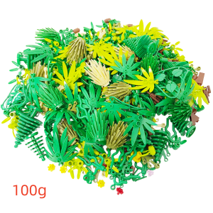 100g Plants Building Blocks DIY Toys Leaves Grasses Pine Trees Bamboo Flowers Multi-scene Construction Practical Accessories