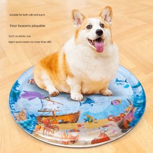 HATELI Cat Summer Cooling Mat Dogs Bed Thickened Pet Water Cushion Puppy Cats Kennel Cool Cold Ice Pad Water Sensory Play Mat Cushion Pet Supplies Random Color