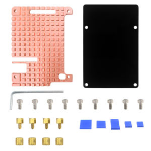 SHCHV | Raspberry Pi 4 Pure Copper Cooler Heatsink Metal Case Passive Cooling Shell 4MM Copper Enclosure for Raspberry Pi 4 Model B 4B