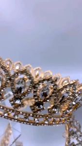 【Sleek】 Crystal Rhinestone Tiara Crown for Wedding Makeup Photography