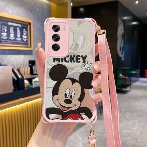Cartoon Full Cover Phone Case for OPPO Reno Series Crossbody Lanyard Compatible with Multiple Models Soft Leather Design