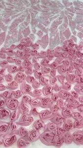 2Yards High Quality African Lace Fabric 2026 French 3D Flower Sequins Nigerian Embroidery Beads Tulle for Party Dress Making