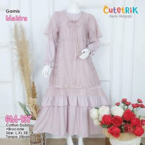 Gamis Mewah Sasya Mahira Melva Aiza Set Outer Anak Remaja Cutetrik