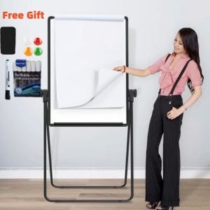 Double Sided Whiteboard Magnetic Whiteboard Standing Upright White Board Set 60x90cm