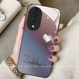 Dark Purple Honor 400 Series Phone Case Full Cover Protection for Women Simple Style Tempered Glass Shell Anti-Fall And Scratch Resistant