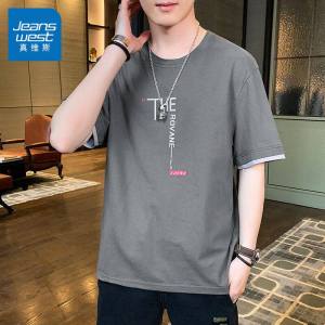 Jeanswest | Cotton Lightweight Short Sleeve Mens T-Shirt Loose Round Neck Casual