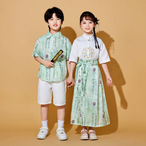 Childrens Hanfu Costume Set Male 9 Female 7 Performance Clothing Large Chorus Skirt Tunic Top Traditional Chinese Ethnic Stage Outfit