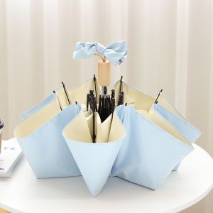 Sun Umbrella Sun Protection UV Protection Color Plastic Umbrella Womens Dual-Use Foldable Manual Umbrella Simple and Fresh