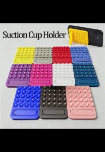 JCD | 1PC Silicone Suction Cup Back Sticker With Foldable Stand Multifunctional Adhesive Phone Holder Horizontal Vertical Desktop