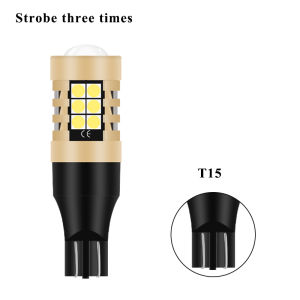2pcs T15 Strobe 3Times W16W 921 LED Bulbs Canbus Car Light 3030 Chips 27SMD LED for Tail Signal Lamp Backup Reserve Light 12V