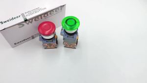 30mm Mushroom Button Switch with Light Self Locking LED Power Push Button Switch 12V 24V 220V 1NO1NC