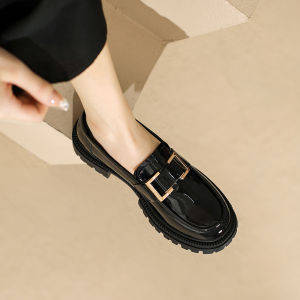 Genuine Leather Slip-On Loafers Womens 2025 Spring Autumn New Style Versatile Thick Bottom British Style Small Leather Shoes
