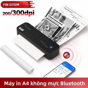 Máy In Nhiệt Di Động YINSITOM 300dpi Kết Nối Bluetooth Không Dây Nhỏ Gọn Hỗ Trợ Giấy Nhiệt Khổ US Letter & A4 (8.5x11 Inch) Dùng Cho Du Lịch & Sử Dụng Di Động