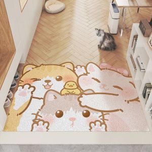 MEISD ที่รองเท้าเข้าบ้านลายการ์ตูน ที่รองเท้าป้องกันการลื่น ที่รองเท้าทนทานต่อการสึกหรอ ที่รองเท้าด้านนอกประตู ที่รองเท้าด้านในบ้าน ที่รองเท้าด้านนอกบ้าน