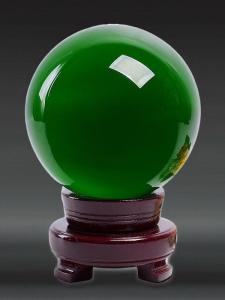 Large Green Crystal Glass Ball Ornaments Home Study Table Decorations Living Room Study Opening-up Housewarming Gifts