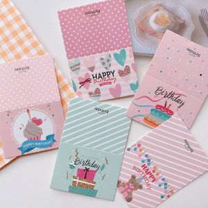 Mini Birthday Greeting Card Flower Shop Baking Shop Hand Gift Girlfriend  Greeting  Small Card Invitation Cards with Envelope