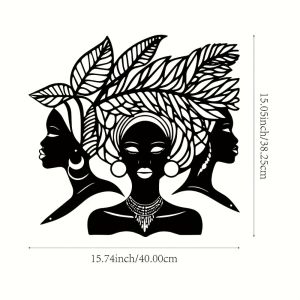 CIFbuy | CIFBUY Boho Metal Wall Art African Woman Silhouette Iron Decor Farmhouse Living Room Bedroom Office Porch Hanging Decoration