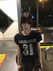 American Style Spicy Girl Sporty Casual Shoulder Length Short Sleeve T-Shirt Women Summer New Design Small Audience Short Top