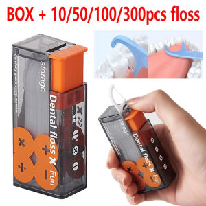 JBMBHC Portable Ultra-fine Toothpick Dispenser Floss Automatic Press-on Disposable Flossing Sticks Double Head Use Ejectable Floss Organiser Oral Care