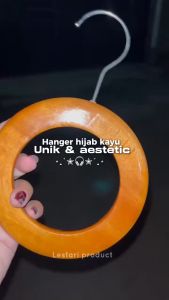 HANGER KAYU BULAT - HANGER HIJAB - HANGER KAYU - HANGER BULAT - GANTUNGAN HIJAB