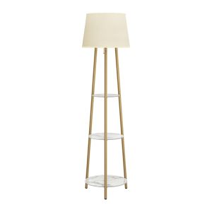 Tripod Floor Lamp Standing Reading Light with Sintered Stone Shelves