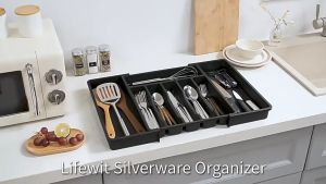 TAKE ONES EASE กะบะเก็บช้อนส้อม ออกแบบที่ปรับขนาดได้ การจัดเก็บเรียบร้อย