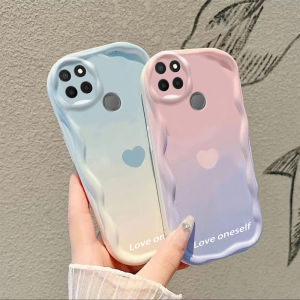 Gradient Heart Soft Silicone Phone Case for RealmeV3 V5 Womens Exclusive Design Full Edge Protection Anti-Fall Best Friend Style Simple