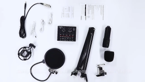 PAKET KOMPLIT Alat Live Streaming Set Lengkap Soundcard V8 + Mic Condenser BM800 + Stand + Splitter