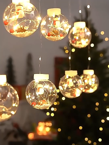 ไฟแต่งห้อง ไฟบอลคริสต์มาส LED ประดับตกแต่ง ม่านไฟแซนต้า สโนแมน ปีใหม่ ขนาด 3 เมตร 10LED ตกแต่งในช่วงเทศกาลต่างๆ