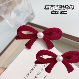 กิ๊บติดผมรูปผีเสื้อสีแดงสำหรับผู้หญิง กิ๊บติดผมสไตล์เกาหลี ตกแต่งด้วยผ้าไหม ประดับผมแบบทันสมัย ​​อเนกประสงค์